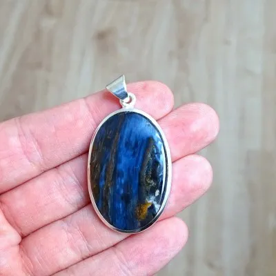 Pietersit natürlicher Mineralanhänger in Silber 10,2g, Namibia