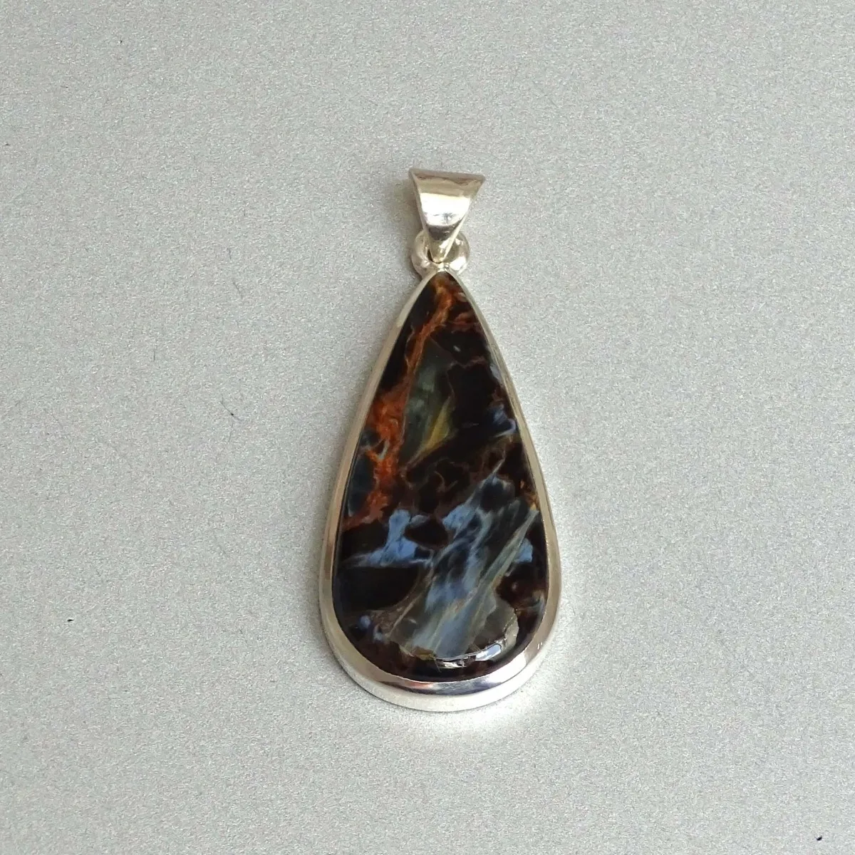 Pietersit natürlicher Mineralanhänger in Silber 10,4g, Namibia
