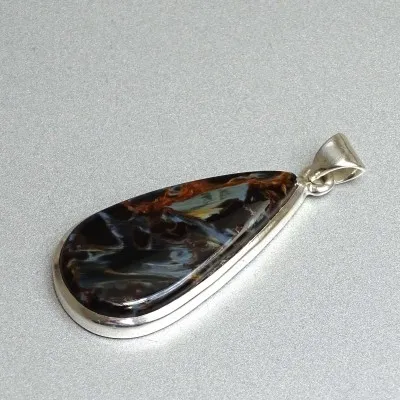 Pietersit natürlicher Mineralanhänger in Silber 10,4g, Namibia