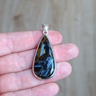 Pietersit natürlicher Mineralanhänger in Silber 10,4g, Namibia
