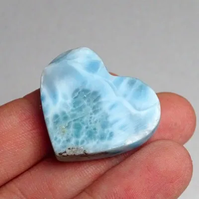 Larimar heart cabochon top quality 11.7g, Dominican Republic