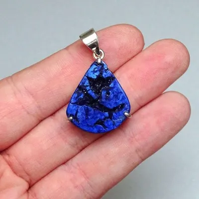 Azurit-Anhänger in Silber 7,8g, Russland