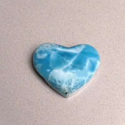 Larimar heart cabochon top quality 13.3g, Dominican Republic