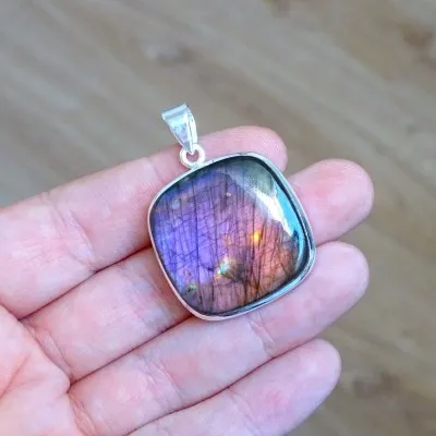 Labradorit-Anhänger in Silber 15,6g, Madagaskar