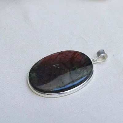 Labradorit-Anhänger in Silber 23,7g, Madagaskar