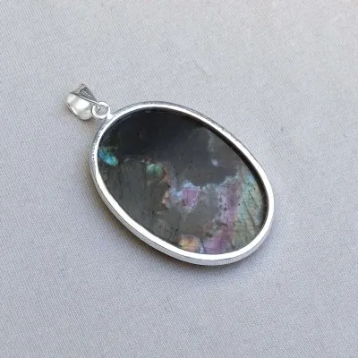 Labradorit-Anhänger in Silber 23,7g, Madagaskar