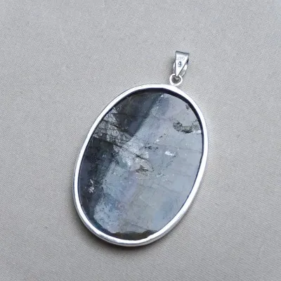 Labradorit-Anhänger in Silber 31,6g, Madagaskar