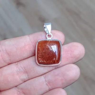 Sunstone pendant in silver 6.1g, top quality, India