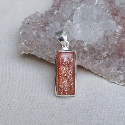 Sunstone pendant in silver 5.1g, top quality, India