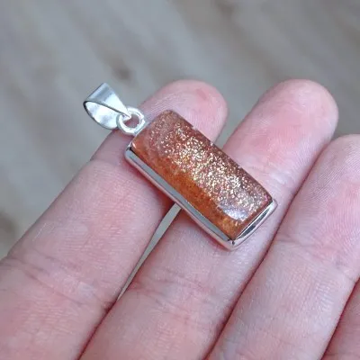 Sunstone pendant in silver 5.1g, top quality, India