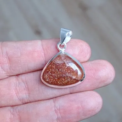 Sunstone pendant in silver 5.9g, top quality, India