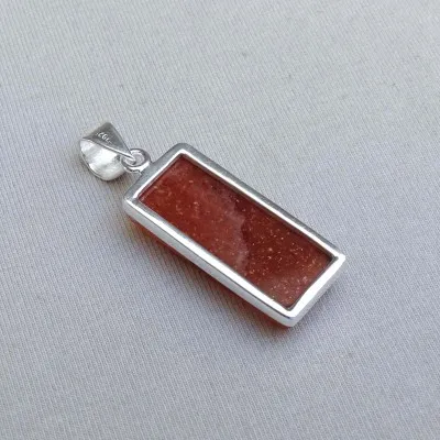 Sunstone pendant in silver 8.8g, top quality, India