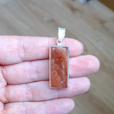Sunstone pendant in silver 8.8g, top quality, India