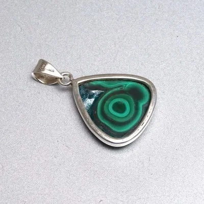 Malachite pendant in silver 9.5g, Congo