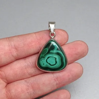 Malachite pendant in silver 9.5g, Congo