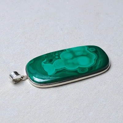 Malachit-Anhänger in Silber 47,7g, Kongo