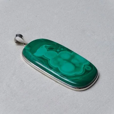 Malachit-Anhänger in Silber 47,7g, Kongo