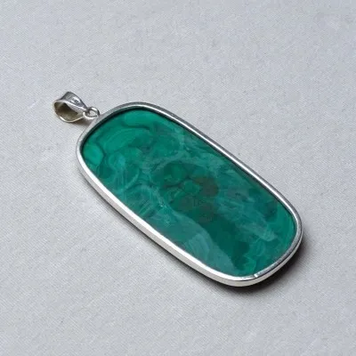 Malachit-Anhänger in Silber 47,7g, Kongo
