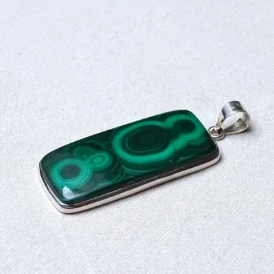 Malachite pendant in silver 18,1g, Congo