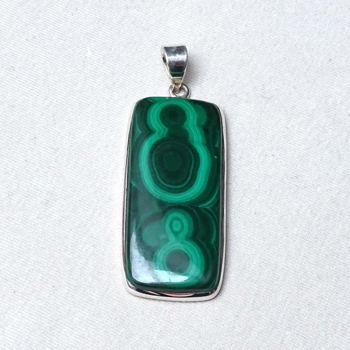 Malachite pendant in silver 18,1g, Congo