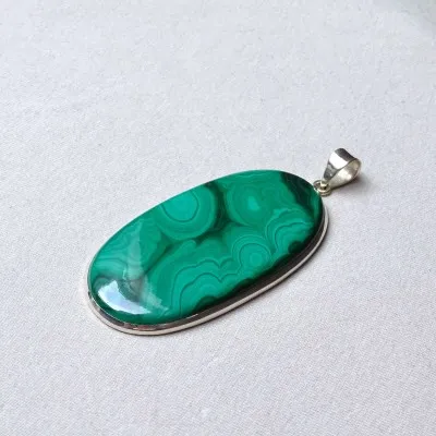 Malachit-Anhänger in Silber 34,6g, Kongo