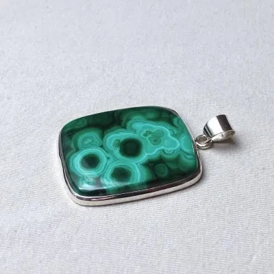 Malachit-Anhänger in Silber 20,8g, Kongo