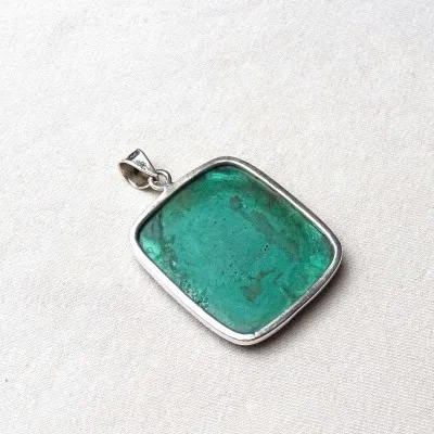 Malachit-Anhänger in Silber 20,8g, Kongo