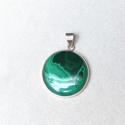Malachit-Anhänger in Silber 16g, Kongo