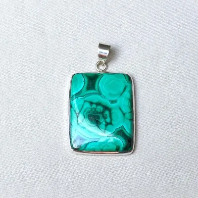 Malachite pendant in silver 14.2g, Congo