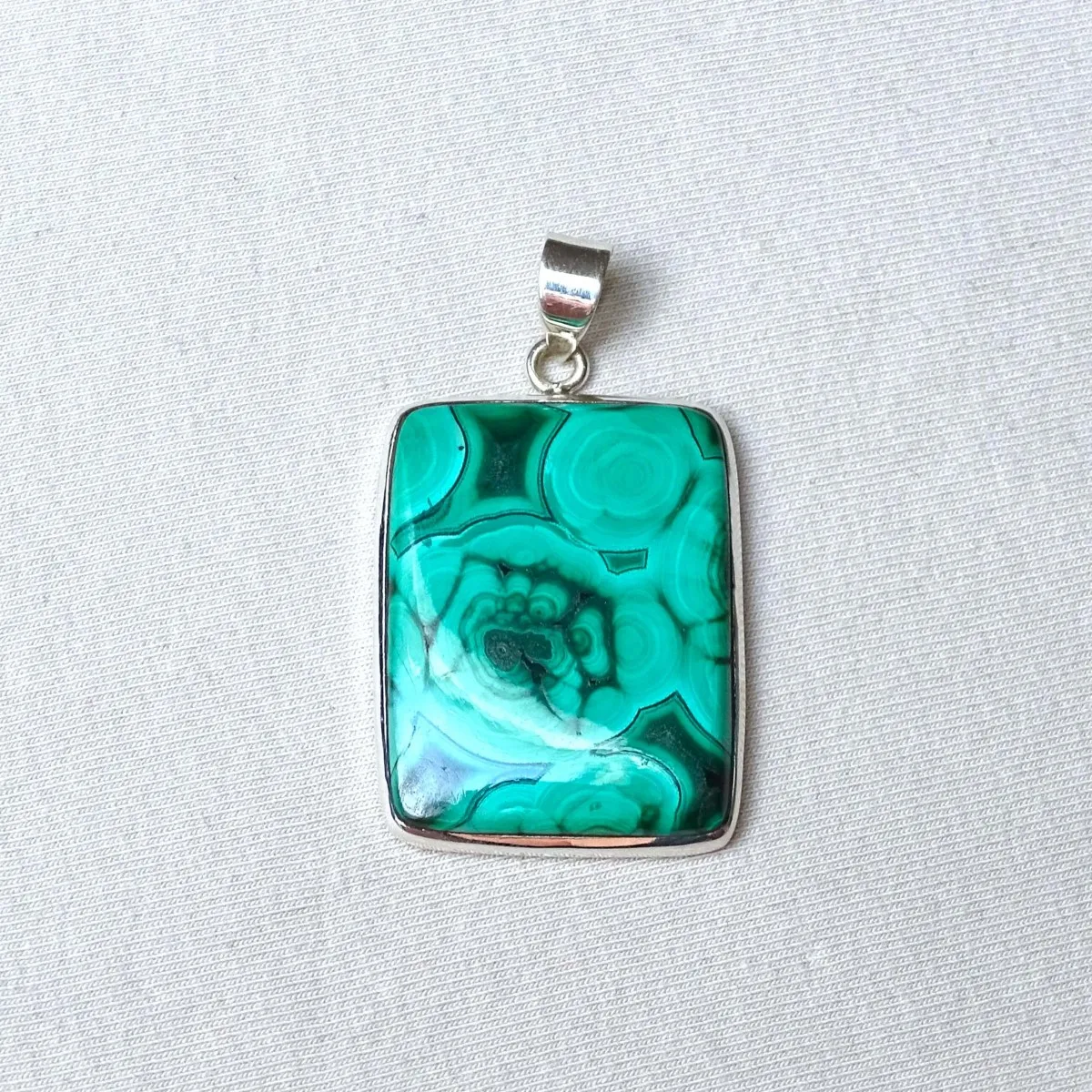 Malachite pendant in silver 14.2g, Congo