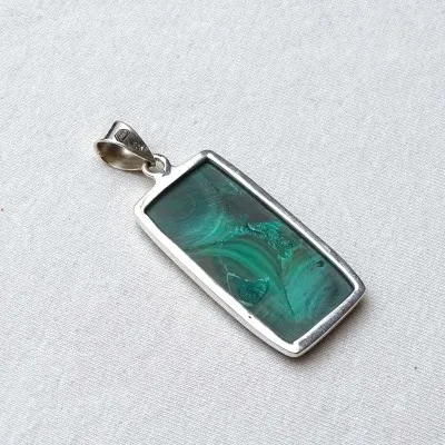 Malachite pendant in silver 12.4g, Congo