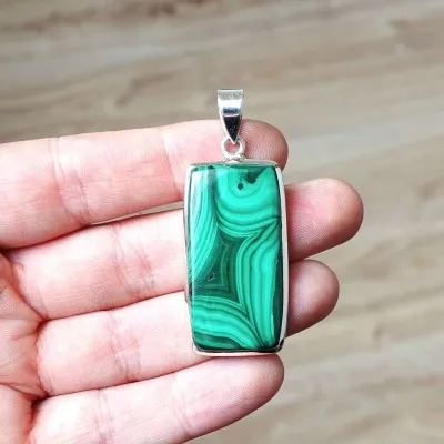 Malachit-Anhänger in Silber 12,4g, Kongo