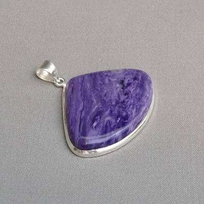 Charoite pendant in silver 20.2g, Yakutsk Russia