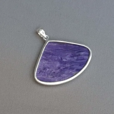 Charoite pendant in silver 20.2g, Yakutsk Russia