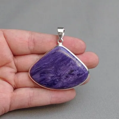 Charoite pendant in silver 20.2g, Yakutsk Russia