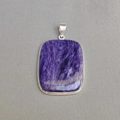 Charoite pendant in silver 19.8g, Yakutsk Russia