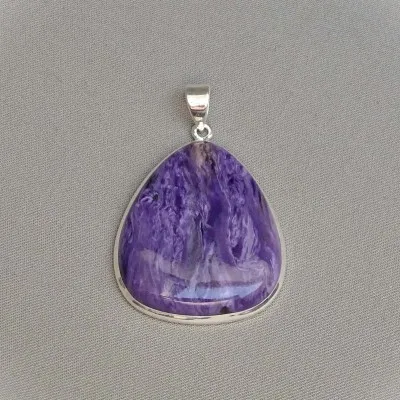 Charoite pendant in silver 19.9g, Yakutsk Russia