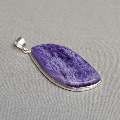 Charoite pendant in silver 18g, Yakutsk Russia