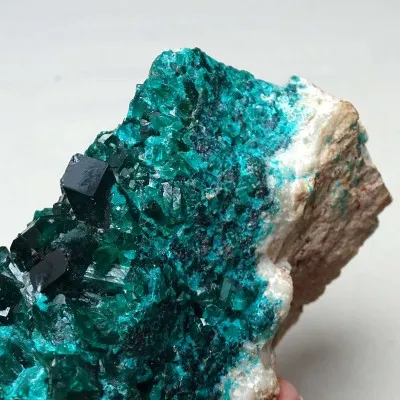 Dioptas přírodní krystaly 519g, Kongo
