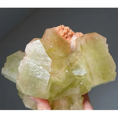 Grüner Apophyllit, Stilbit-Druse 1574g, Indien