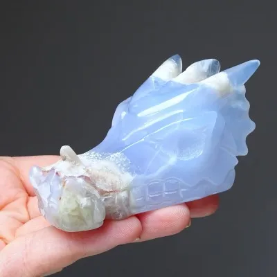 Chalcedon modrý přírodní - dračí hlava 160g, Turecko