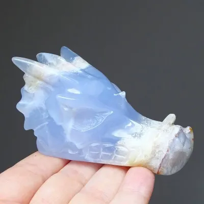 Natürlicher blauer Chalcedon - Drachenkopf 160g, Türkei