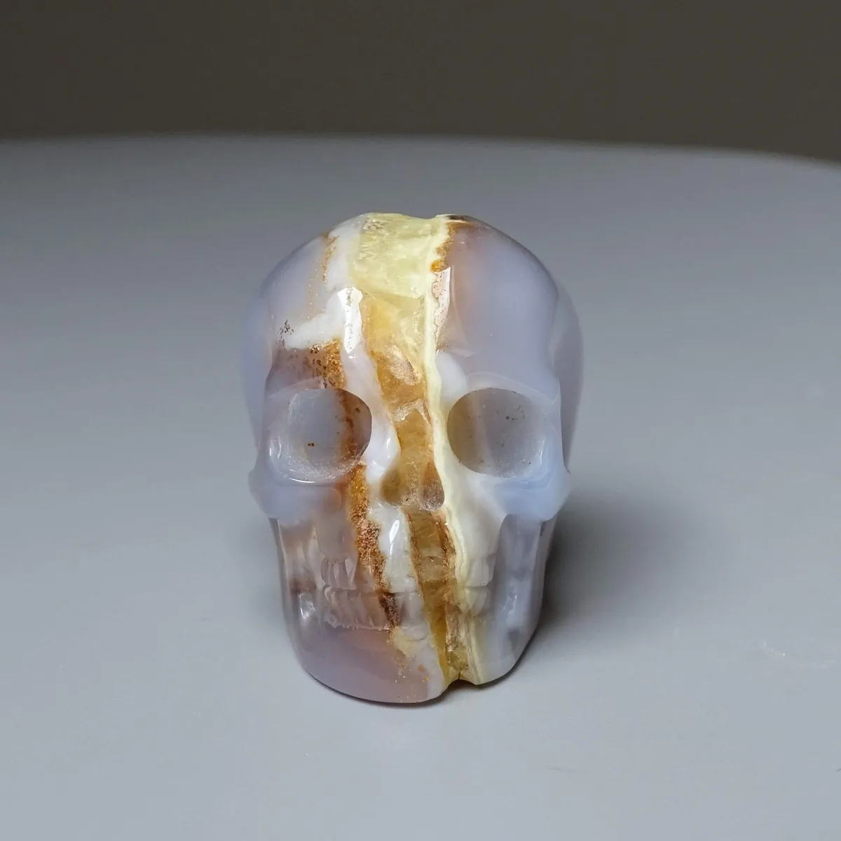 Natural blue chalcedony - skull 64g, Turkey