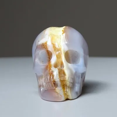 Chalcedon modrý přírodní - lebka 64g, Turecko