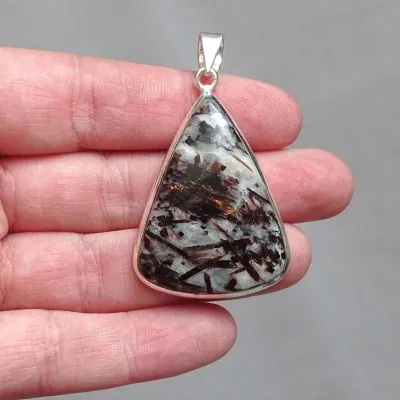 Astrophyllite pendant in silver 13.9g, Russia