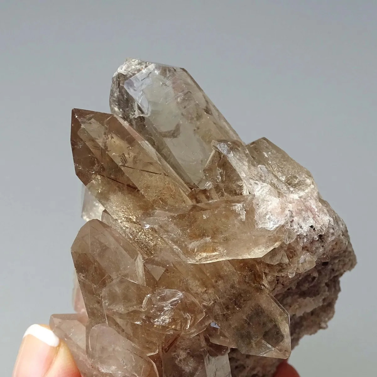 Rauchige Naturkristalle mit Rutil 199g, Brasilien