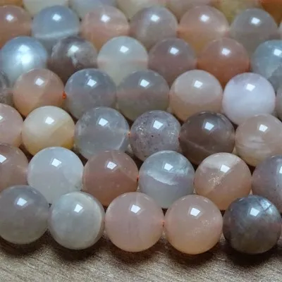 Mineral beads - MOONSTONE Ø 8 mm (50 beads, color mix)