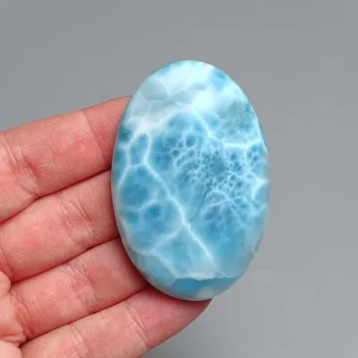 Larimar natural polished cabochon 39.9g, Dominican Republic