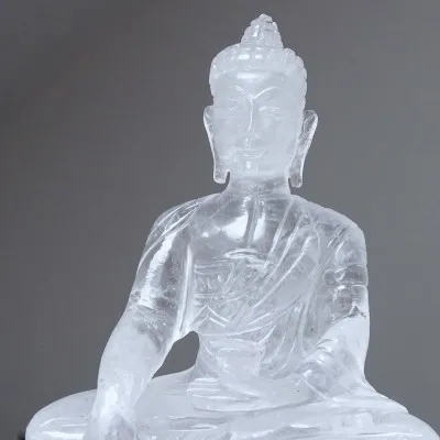 Himalayan crystal seated Buddha 968g, Pakistan