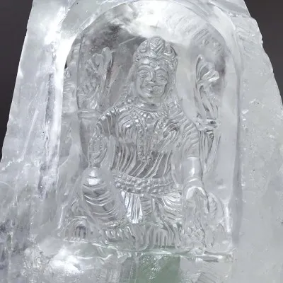 Göttin Parvati mit Ganesha in Himalaya-Kristall 3919 g, Pakistan